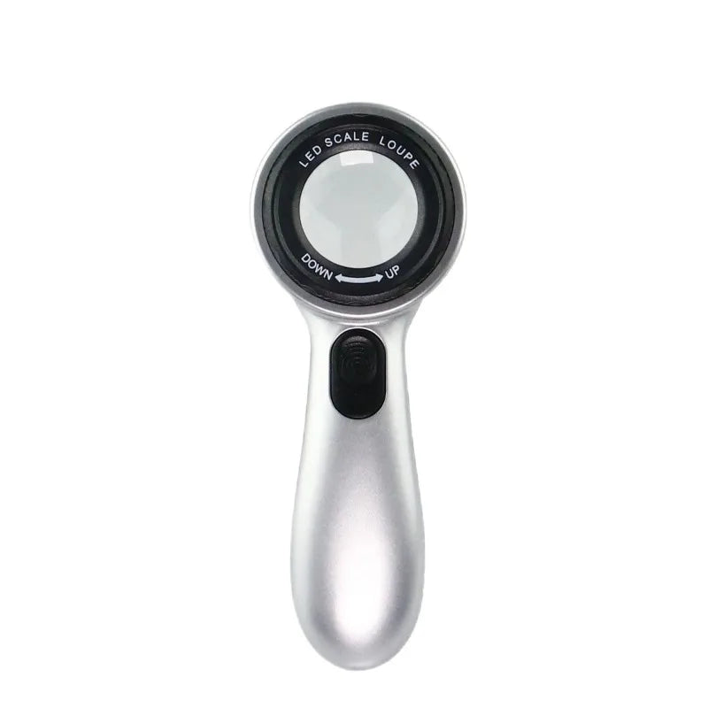 Magnifying Glass Rechargeable with UV Light High-definition High Magnification with Scale for Identifying Jewelry and Stamps