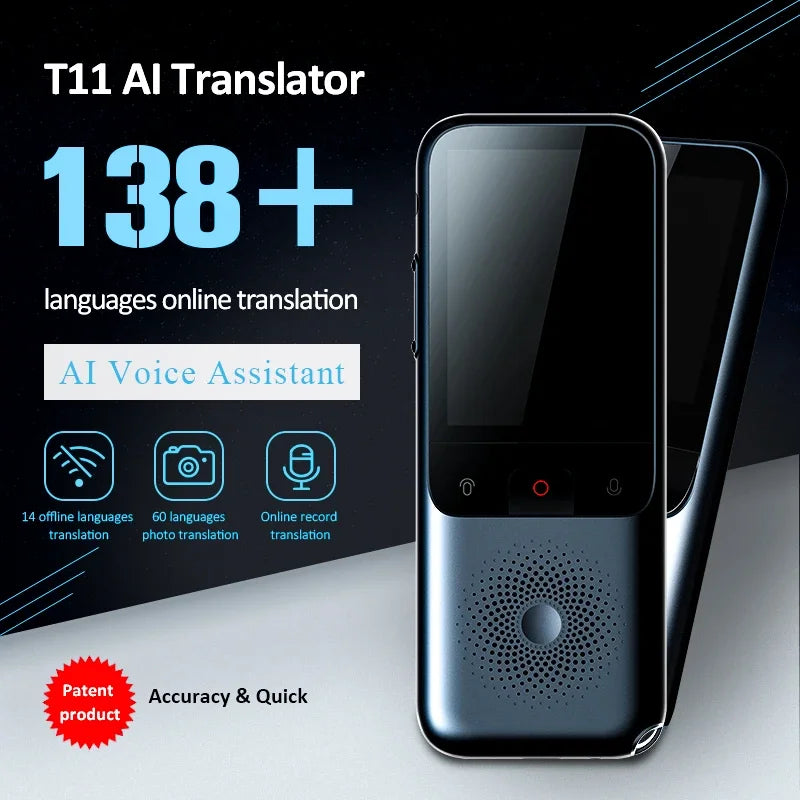 138 Language T11 Smart Translator Portable Audio Offline Real-time Intelligent Voice AI Photo Translator - Offline Translation