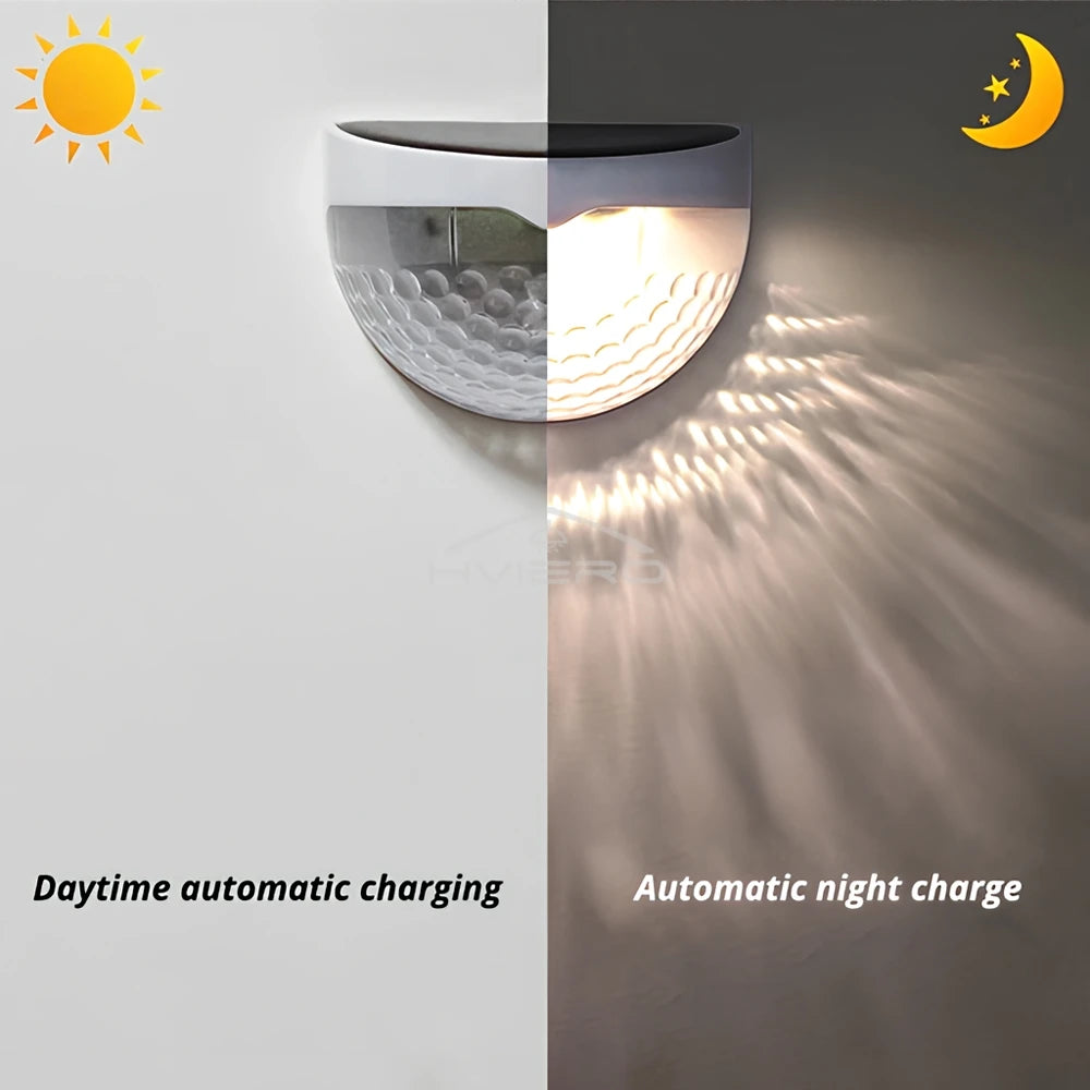 Solar Lights Outdoor 6LED Semi-circular Wall Step Garden Layout Terrace Ambiance Decorated IP65 Waterproof Family Courtyard Lamp