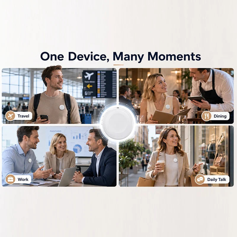 Smart Wearable Translator Ai Translators Language Translator Device  Spanish & English Practice Real Time Language Translators