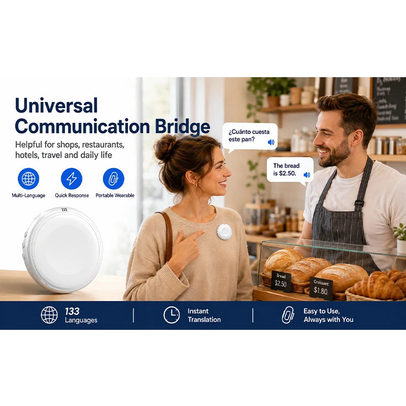 Smart Wearable Translator Ai Translators Language Translator Device  Spanish & English Practice Real Time Language Translators
