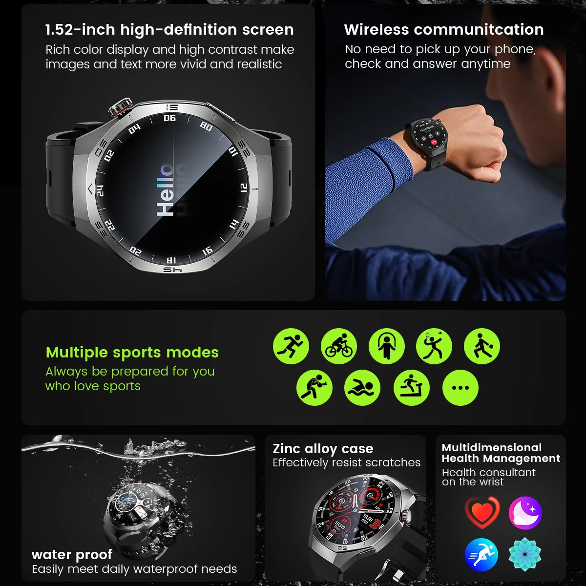 2026 New Sports Watch 5 Pro GPS Track Smart Watches Men 1.53"AMOLED Full Touch Screen Waterproof Bluetooth Talk Smart Bracelet