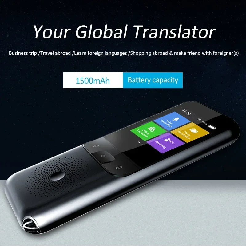 Portable T11 Smart Voice Translator, Supports 137 Languages, Real-Time Multilingual Speech Interaction, Offline Translation Devi