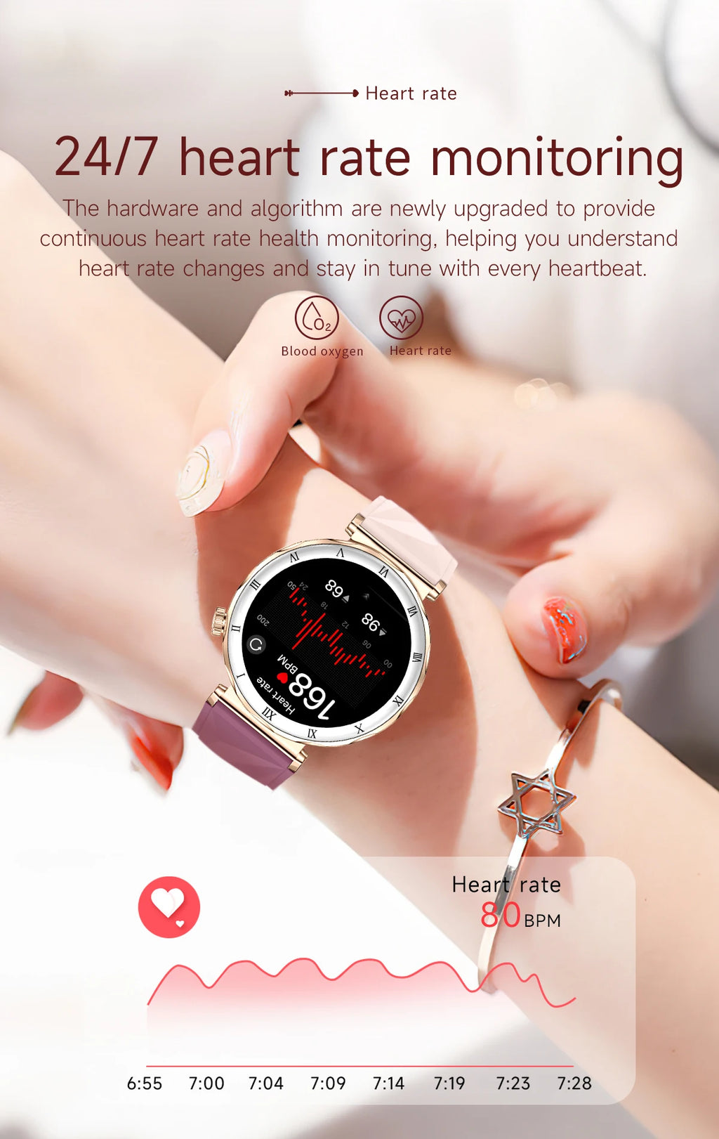 LIGE 2026 New Smartwatch Women 1.19" AMOLED Screen Always On Display Bluetooth Call Waterproof Lady Smart Watch For Android iOS