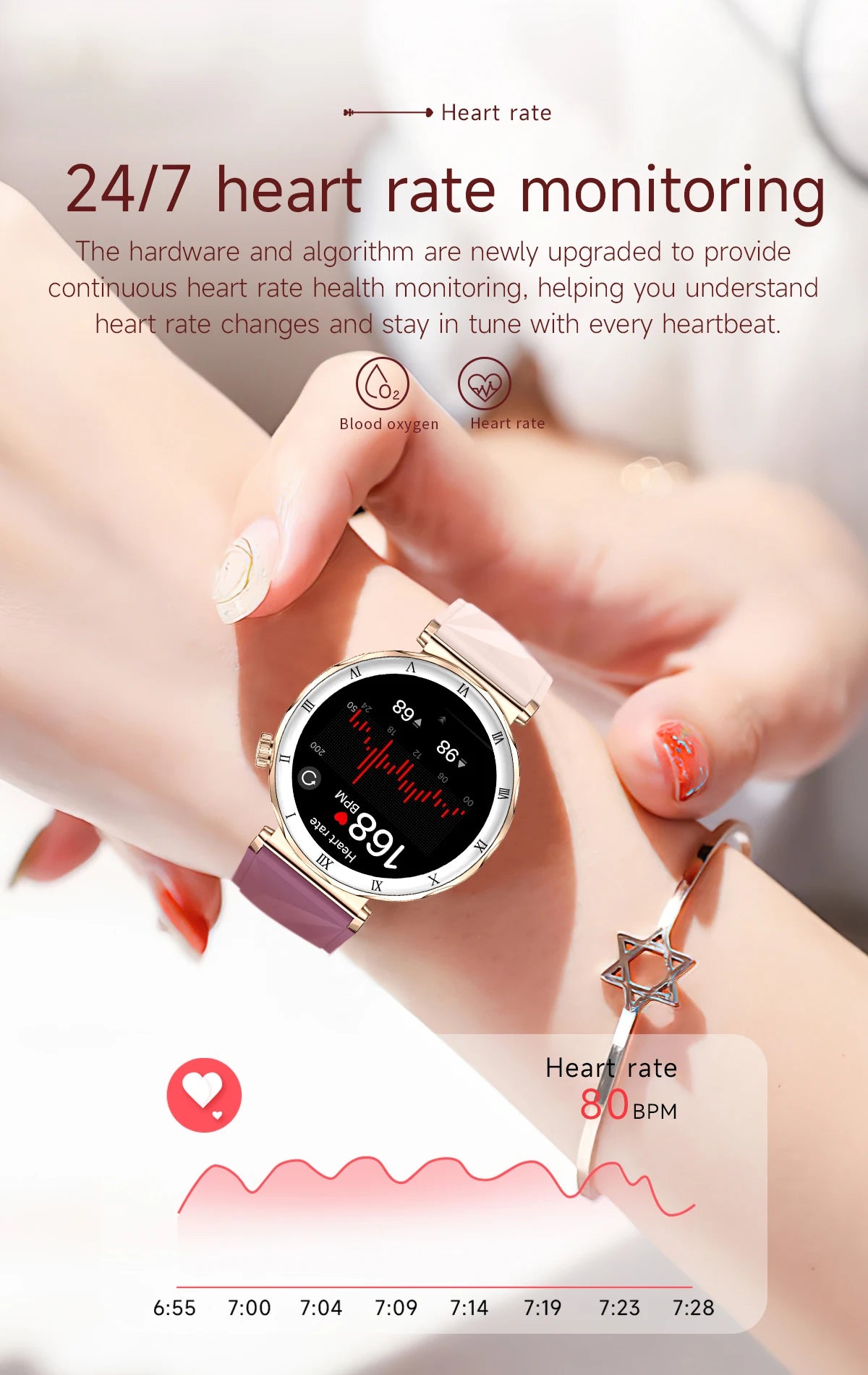 LIGE 2026 New Smartwatch Women 1.19" AMOLED Screen Always On Display Bluetooth Call Waterproof Lady Smart Watch For Android iOS