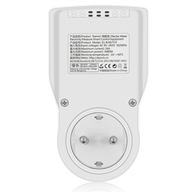 AC85-265V 16A Tuya WIFI Smart Socket Digital Wattmeter Electricity Consumption Power Kwh With Switch Power Energy Meter