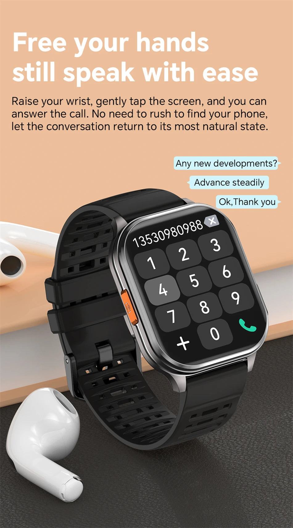 2026New Smart Watch With Camera Men Women Photos Record Video Health Sports Fitness IP68 Waterproof BT Call Recording Smartwatch