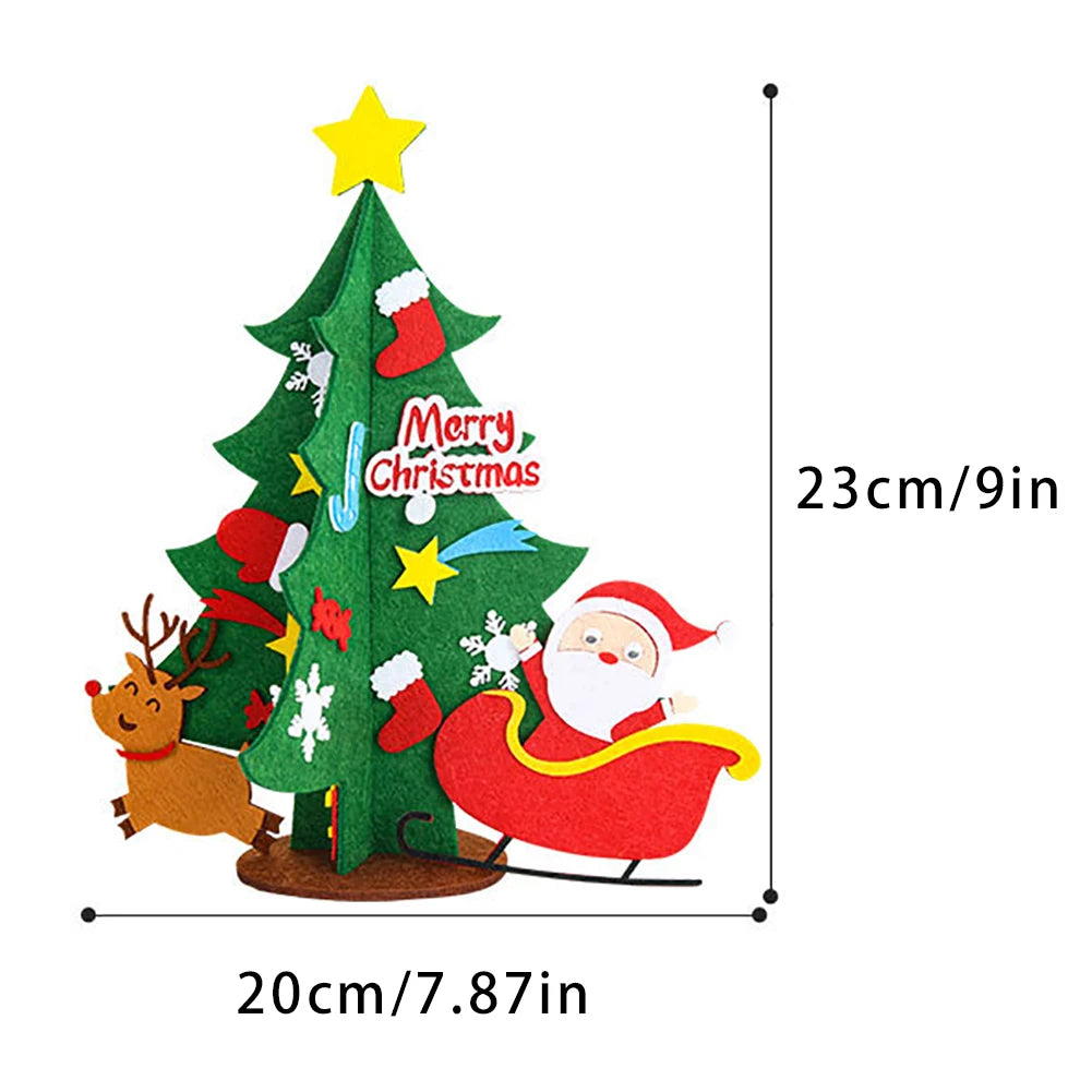 Christmas Tree Ornament Handmade DIY Santa Claus Snowman Desktop Xmas Tree Decoration