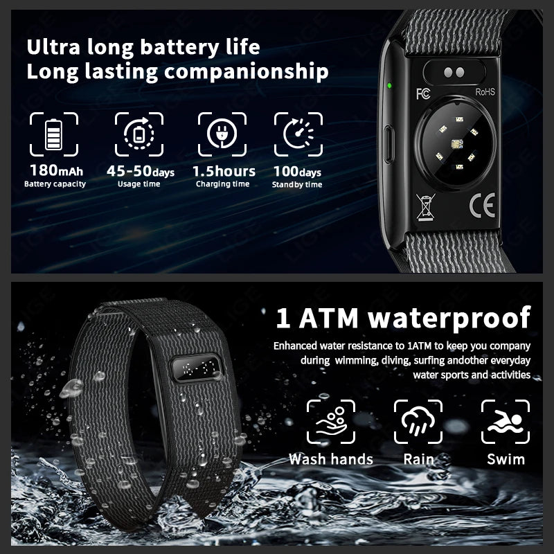 2026 No Screen Smart Watch for Men Women Waterproof Sport Electronic Bracelet Fitness Tracker Heart Rate Sleep Monitor Pedometer