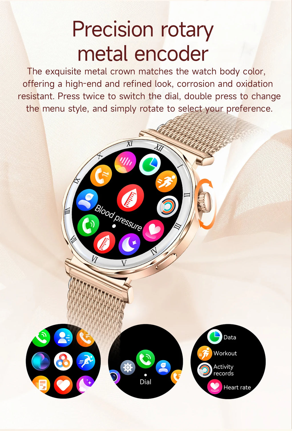 LIGE 2026 New Smartwatch Women 1.19" AMOLED Screen Always On Display Bluetooth Call Waterproof Lady Smart Watch For Android iOS