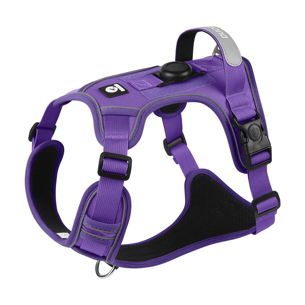 Airtag Holder Harness for Medium Large Dog Escape-Proof Reflective Vest with GPS Tracker Pocket, Adjustable Breathable Mesh