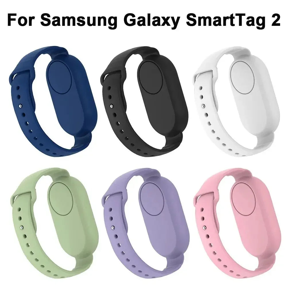 Silicone Strap Protective Cover for Smart Tag 2 Waterproof Wristband Compatible with Galaxy SmartTag2 Tracker Holder Case