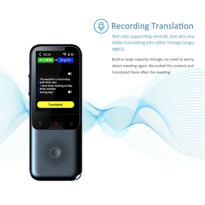 Portable T11 Smart Voice Translator, Supports 137 Languages, Real-Time Multilingual Speech Interaction, Offline Translation Devi