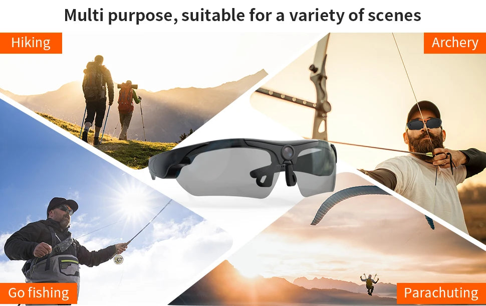 2026 Glasses With 1080p High-definition Mini Camera Smart Glasses Cycling Recorder Outdoor Sports Recording Goggles