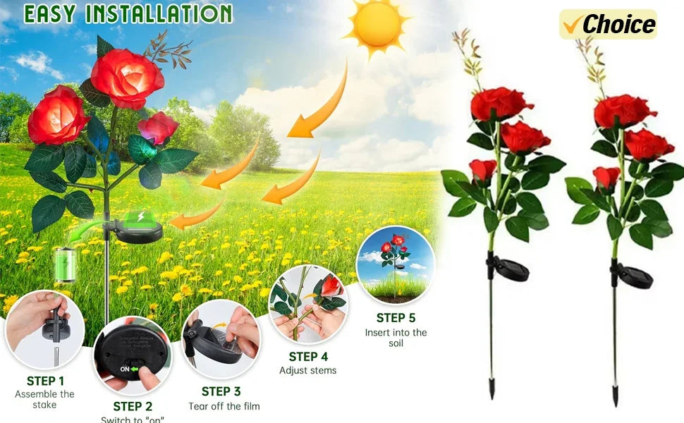 Solar Outdoor Lights Garden Lamp Solar Powered Waterproof Landscape Path Outdoor for Yard Backyard Lawn Patio Decorative