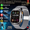 2026 New GPS Smart Watch Men 1.96-inch HD AMOLED Screen Compass Bluetooth Call 5ATM Waterproof Sport Smart Watch for Android iOS
