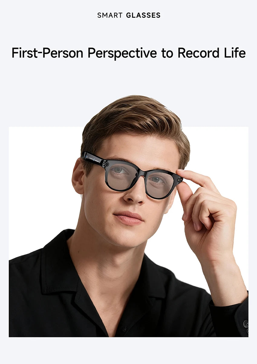 M89-S AI Smart Glasses Equipped with High-Definition 1080P Camera Translation AI Voice Assistant Music Playback and LED Lighting