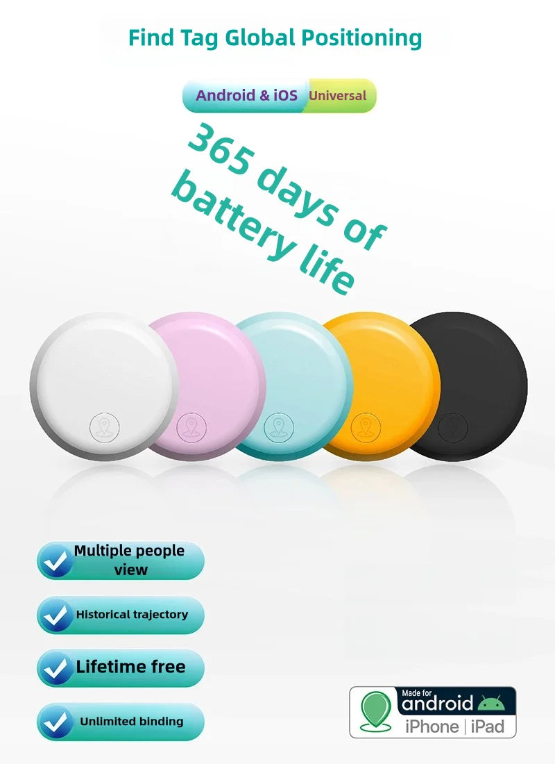 The New Smart Bluetooth Airtag GPS Tracker Is Suitable for Android and IOS Air Tag Tracker Mini Pet Locator Key Searcher.