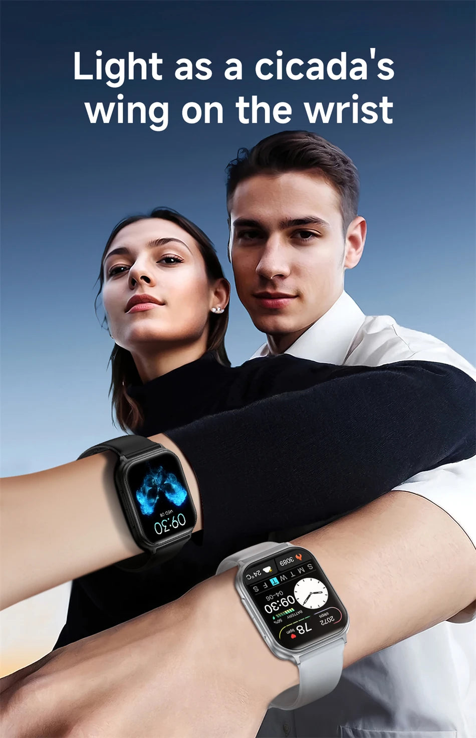 2026 New Smartwatches Men Women Sports Fitness Tracker IP68 Waterproof Built-in 24H Heart Rate 700 mAh Battery Call Smart Watch