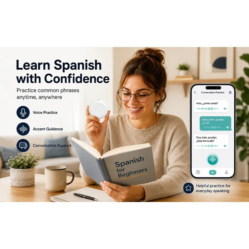 Smart Wearable Translator Ai Translators Language Translator Device  Spanish & English Practice Real Time Language Translators