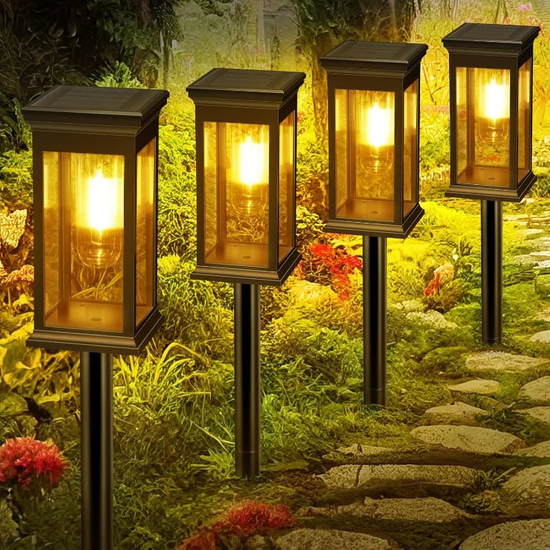 Solar Pathway Lights Solar Lights Outdoor Solar Powered Garden Lights for Walkway Yard Backyard Lawn Landscape Lighting Decor