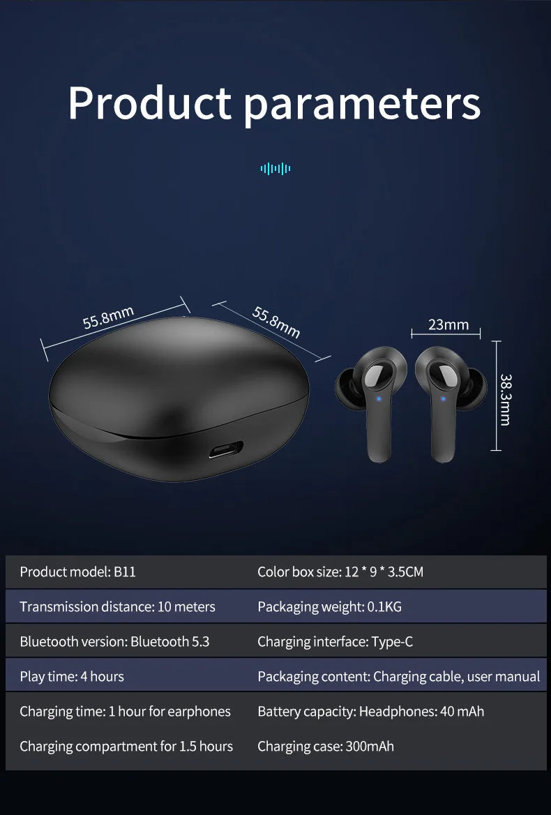 New Translation Headphones 144 Translanguages Instant Translate Smart Voice Translator B11 Wireless Bluetooth Translator Earphon