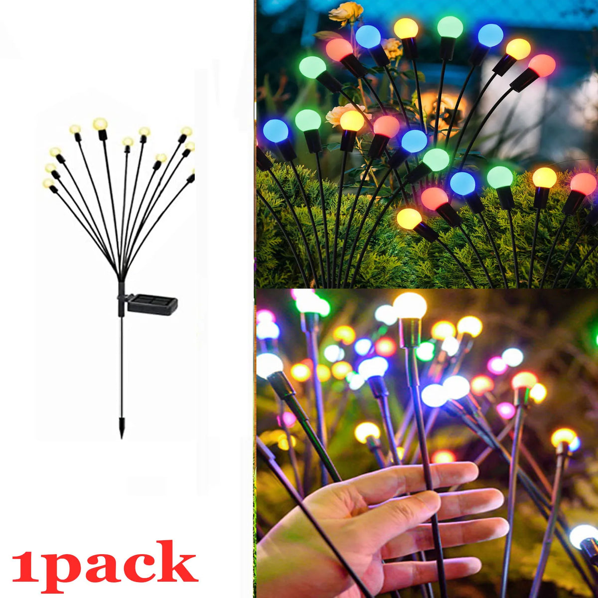 Solar Garden Lights Solar Swaying Light Sway by Wind Outdoor Lights Solar Garden Decorative Lights Yard Patio Pathway Decoration
