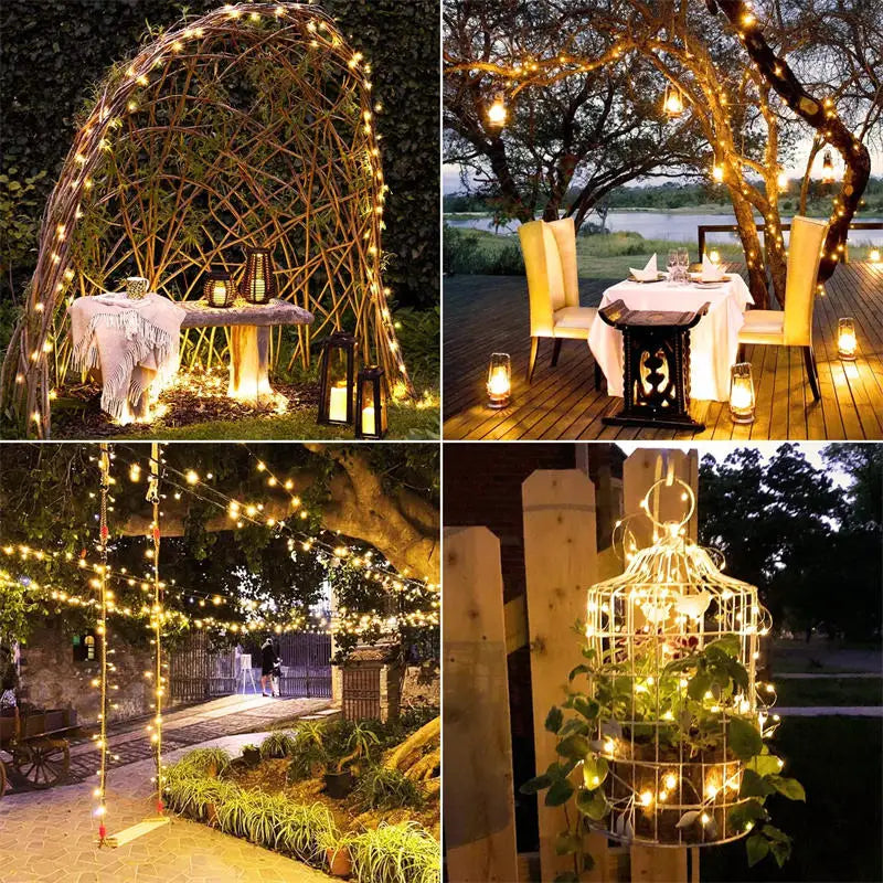 LED Solar Light Outdoor Garden Fairy String Light Led Twinkle Waterproof Lamp for Christmas Patio Tree Party 6m/12m/23m/33m