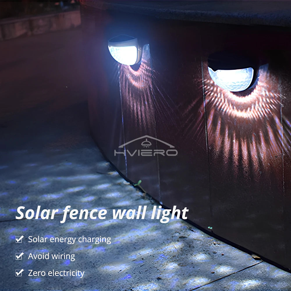 Solar Lights Outdoor 6LED Semi-circular Wall Step Garden Layout Terrace Ambiance Decorated IP65 Waterproof Family Courtyard Lamp