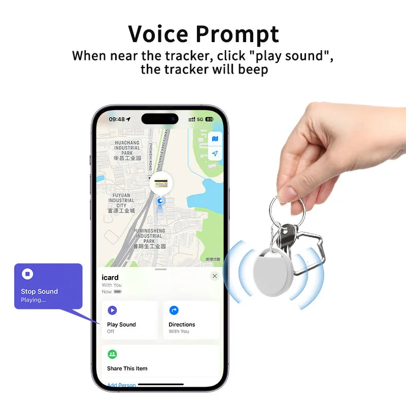 Air Tag Smart Bluetooth Tracker Tag Works with Find My APP (iOS Only) Search Locator Device Item Finder for Luggage Key Bag