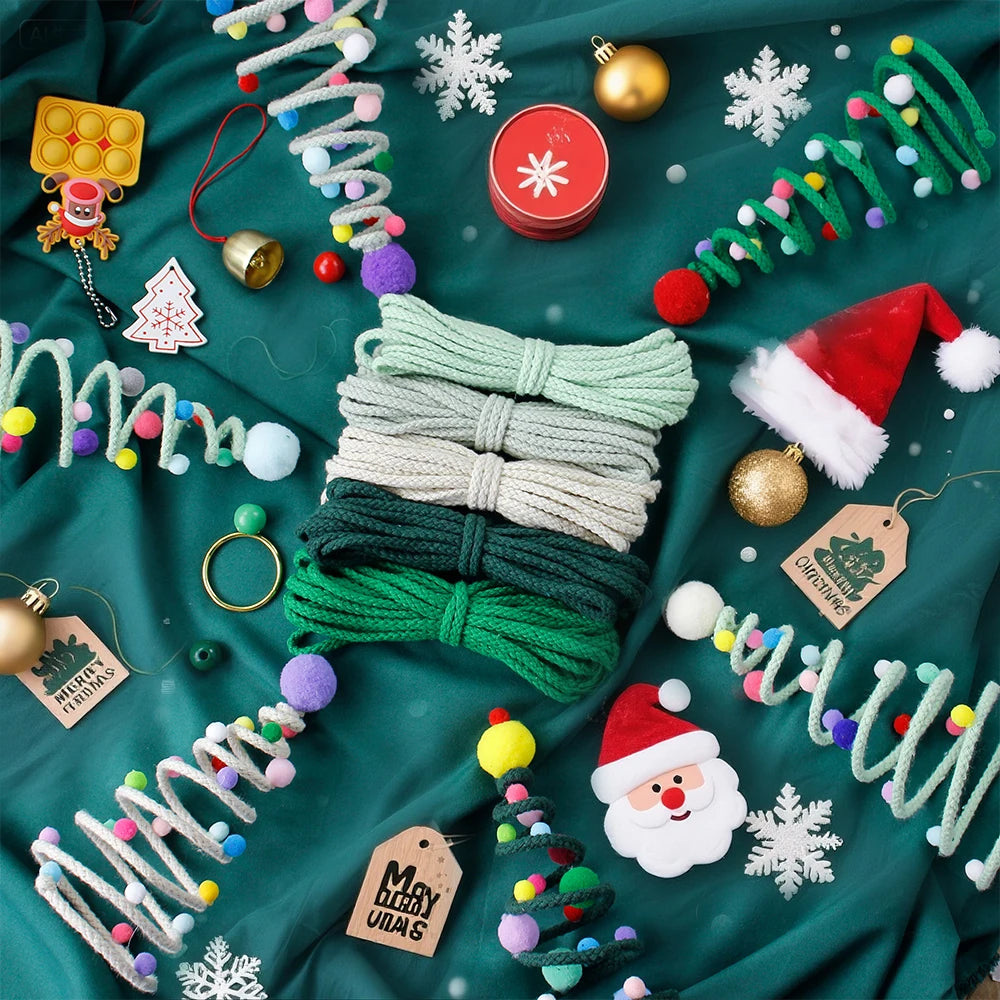 DIY Christmas Tree Making Kit with Weaving Tutorial Included Christmas Decoration Hanging Ornament Handcraft Material Pack
