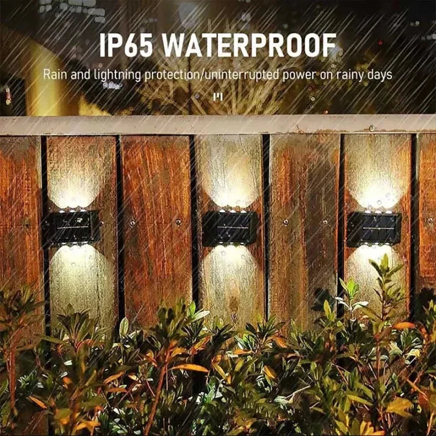 Solar LED Light, Outdoor Waterproof Wall Lamp, Dusk to Dawn Fence Up And Down Luminous Lighting  for Summer Garden Yard Porch