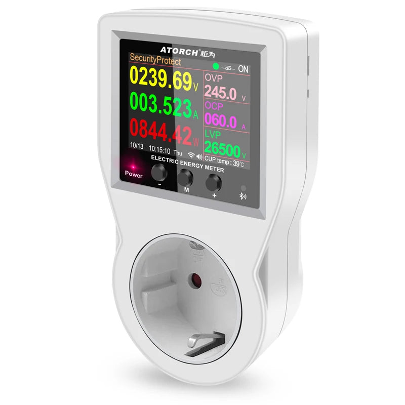 AC85-265V 16A Tuya WIFI Smart Socket Digital Wattmeter Electricity Consumption Power Kwh With Switch Power Energy Meter