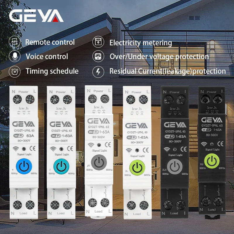 TUYA 63A Wifi Smart Circuit Breaker Switch Din Rail Remote Voice Control Home Smart Life App Tuya Timer Relay On Off Switch