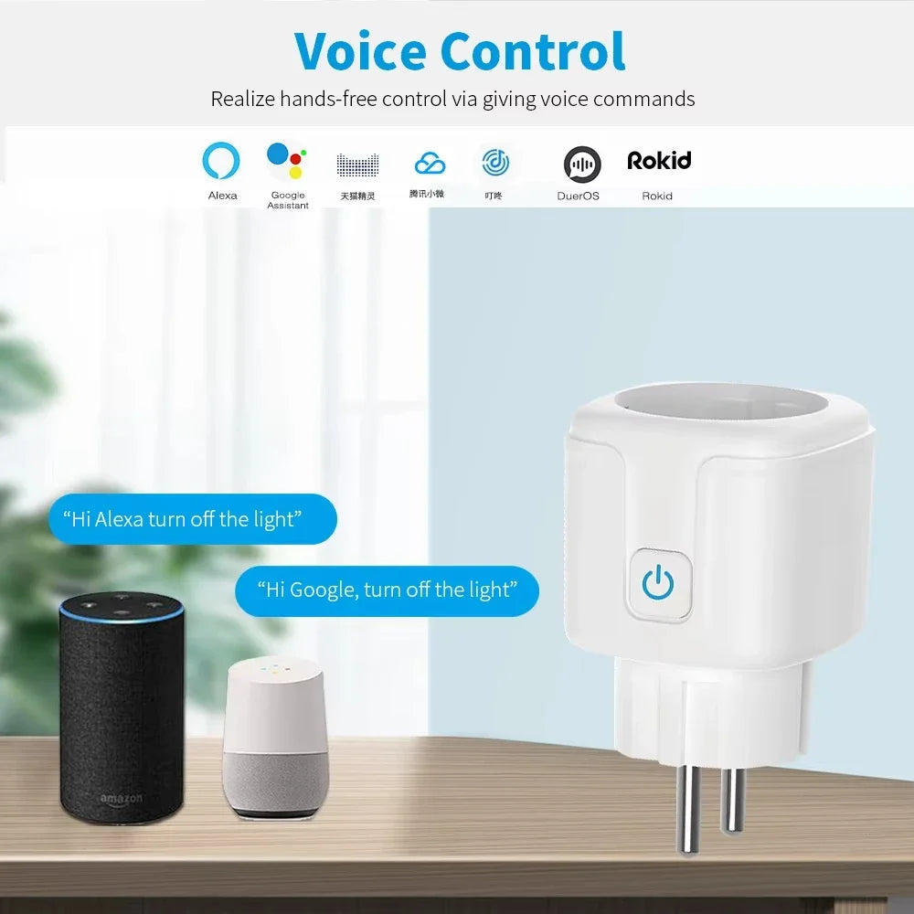 WiFi Zigbee3.0 EU Smart Plug Wireless Remote Control Outlet Real-Time Energy Data Monitor Timing Compatible Tuya Smart Life
