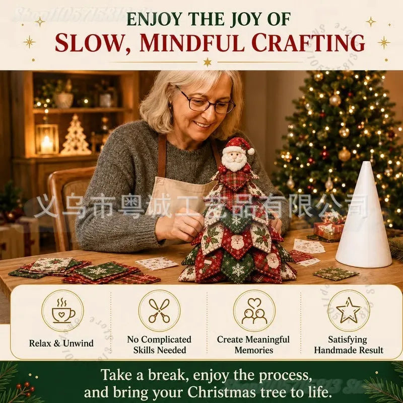 DIY Quilted Christmas Tree Kit, 3D Fabric Patchwork Craft Set, DIY Christmas Tree Kit, 3D Fabric Patchwork,Christmas Gift