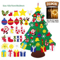 DIY Felt Christmas Tree DIY Kids Toys Xmas Decoration Ornaments Santa Claus Children's Tree Crafts With Light Hanging Gifts