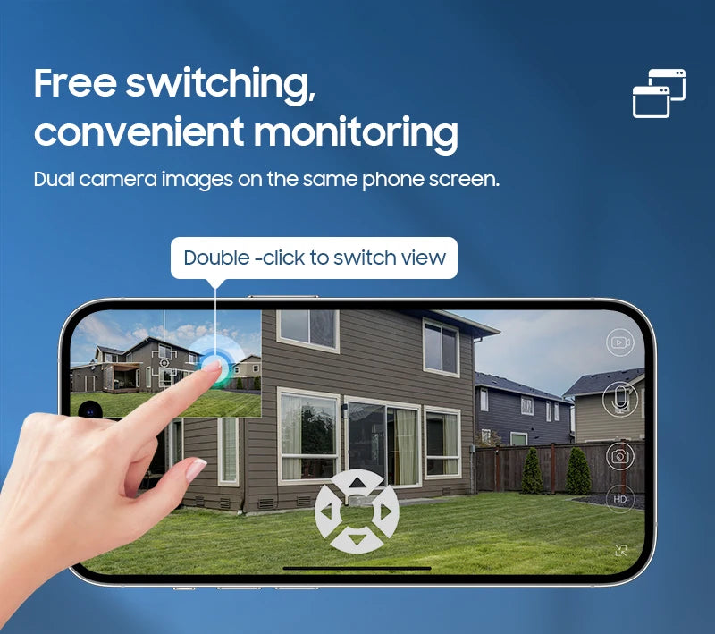 6MP Ubox APP Solar Power Dual Lens WIFI IP Camera Full Color AI Humanoid Detection Home Security CCTV Monitor