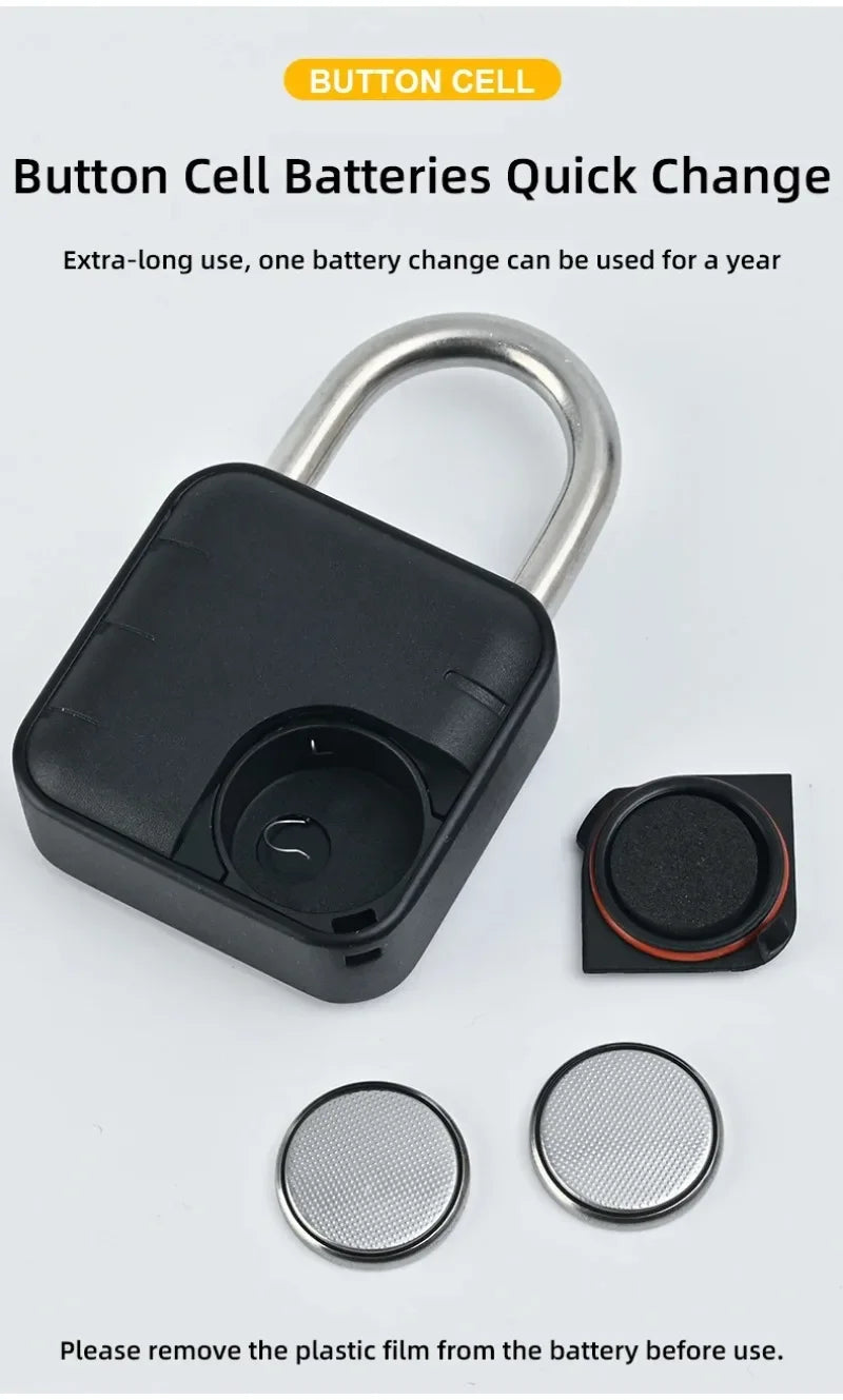 Tuya Smart Bluetooth Password Fingerprint Padlock Waterproof Keyless Security Electronic Luggage Bag Case Anti-theft Lock