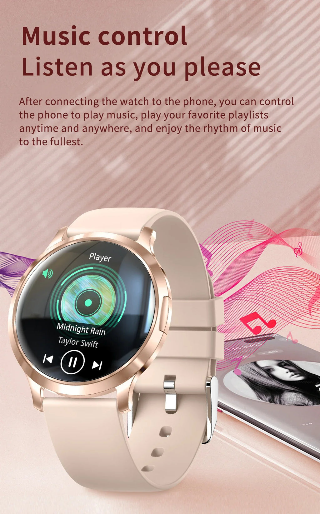 2026 New Smart Watch For Women 1.32" AMOLED Display Answer Make Call Message Health Sport Watch Ladies' Gift Music Digital Clock