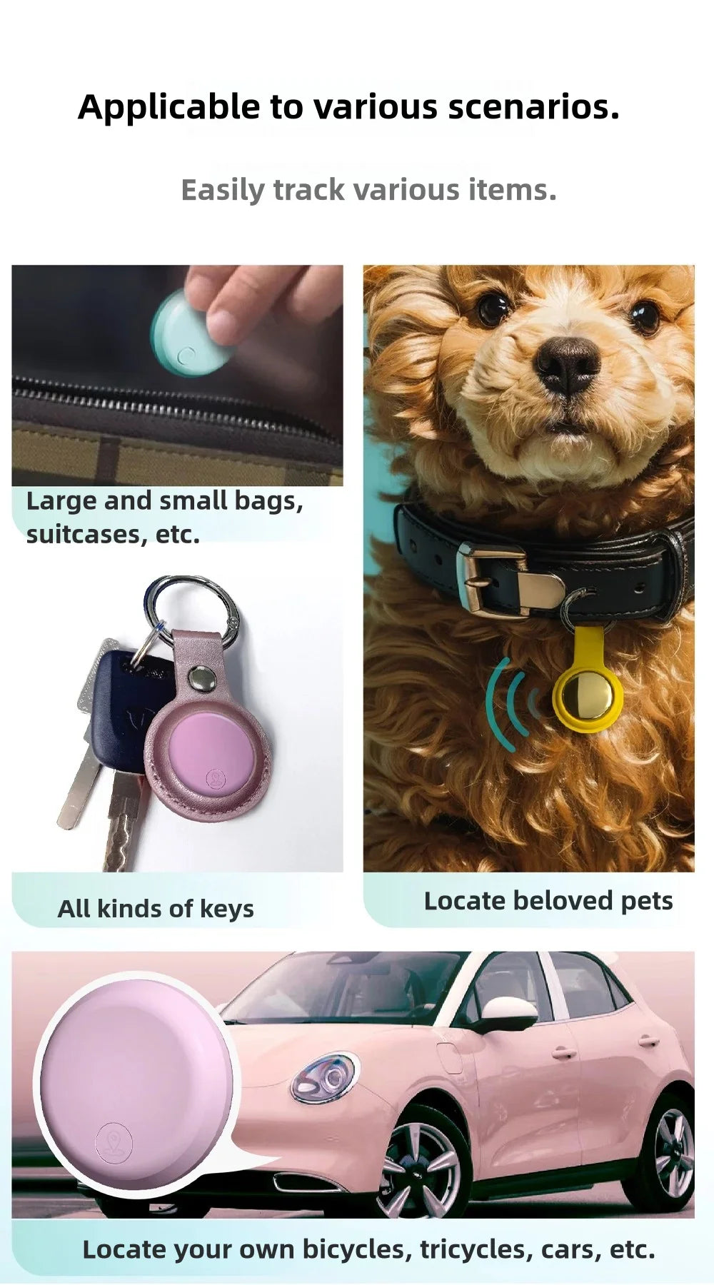 The New Smart Bluetooth Airtag GPS Tracker Is Suitable for Android and IOS Air Tag Tracker Mini Pet Locator Key Searcher.