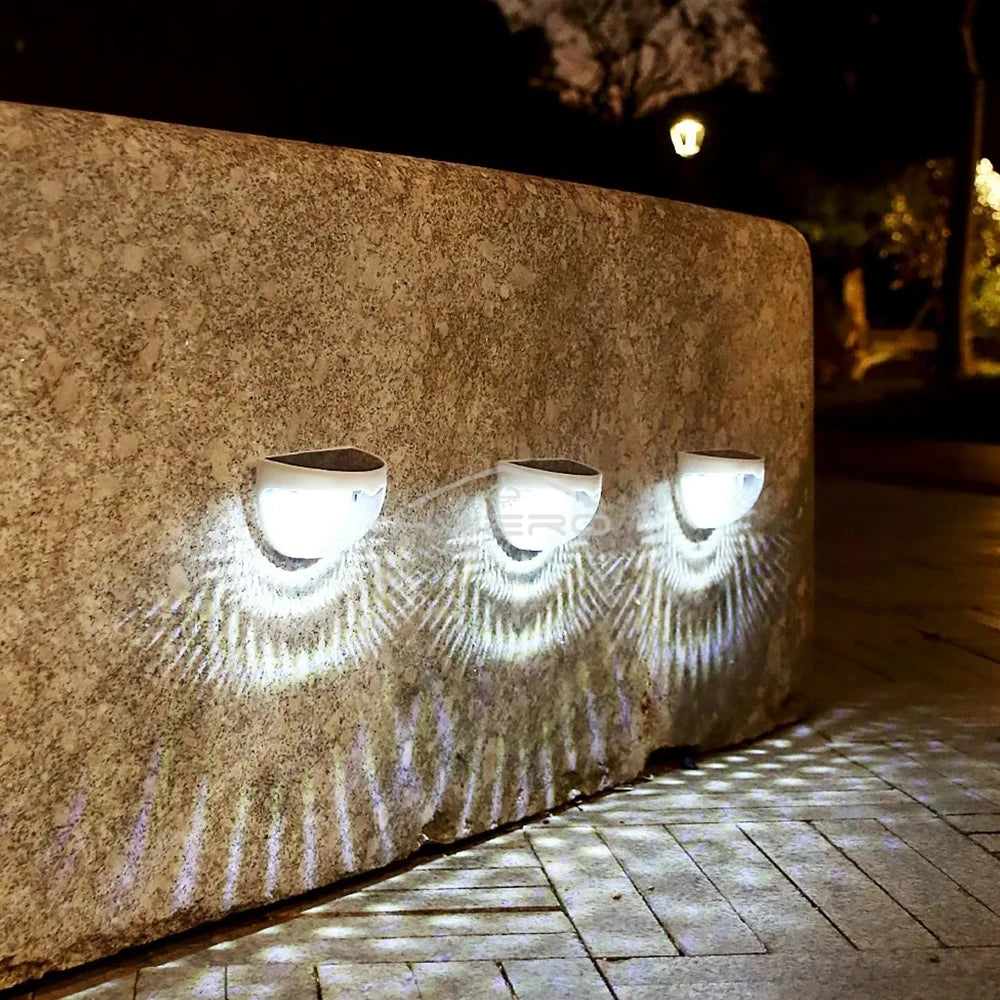 Solar Lights Outdoor 6LED Semi-circular Wall Step Garden Layout Terrace Ambiance Decorated IP65 Waterproof Family Courtyard Lamp