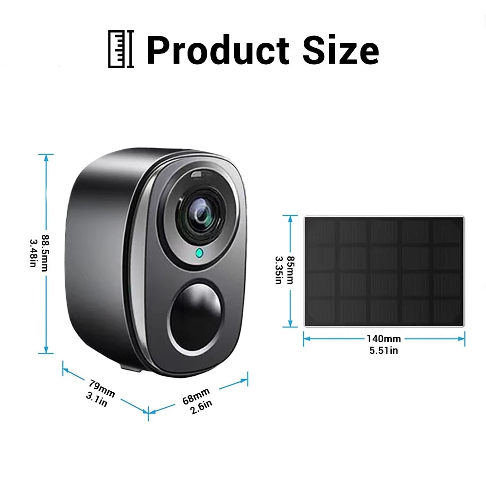 5MP 4G Solar Camera WiFi Wireless IP Security Camera Outdoor Surveillance Night Vision Battery Waterproof Two-Way Audio Tracking