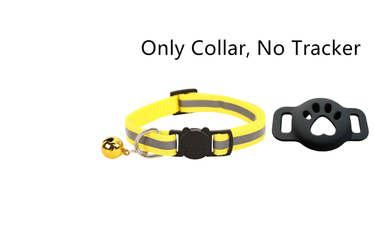 iOS Smart GPS Tracker & Premium Reflective Cat Collar Bundle Secure Adjustable Anti-Lost Location Finder for Kittens