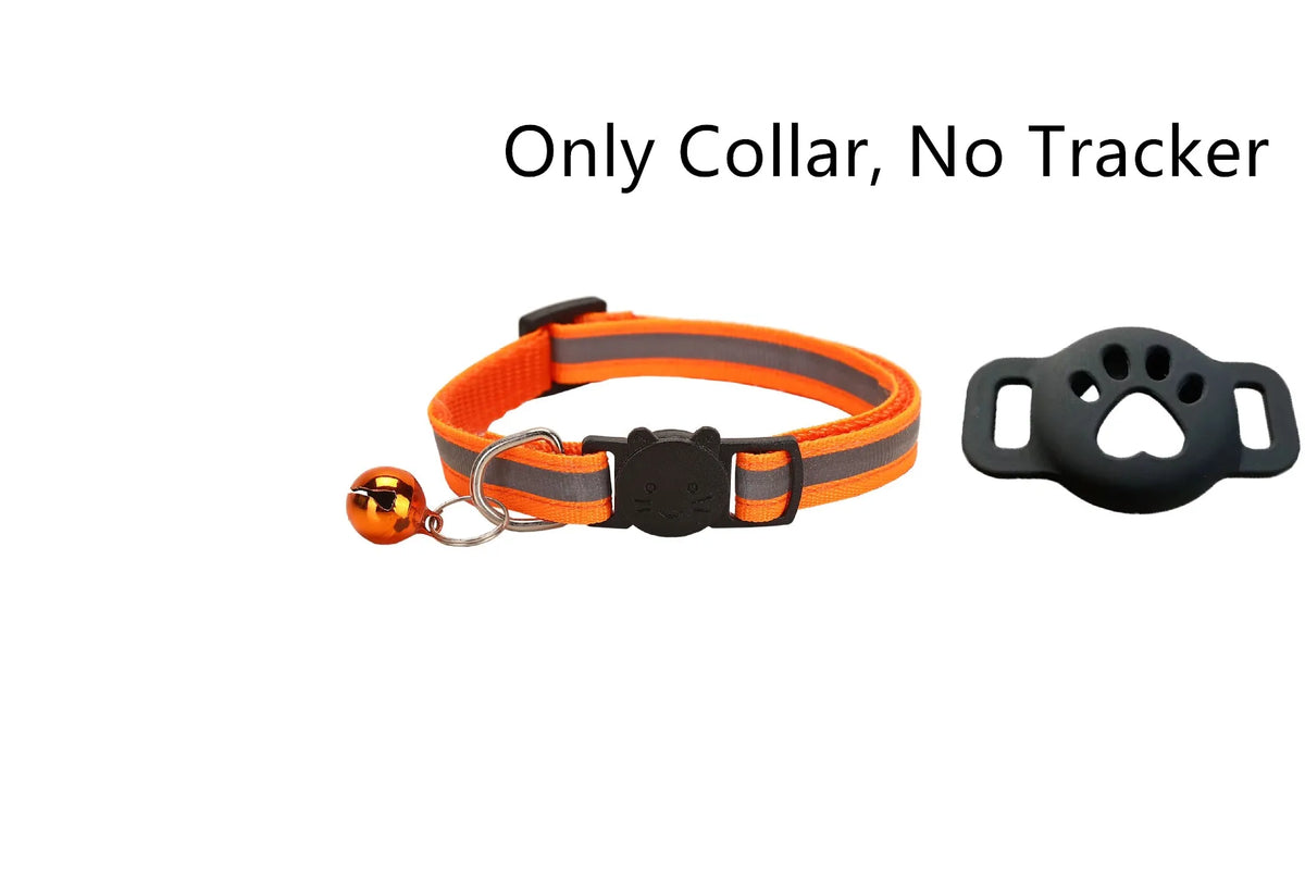 iOS Smart GPS Tracker & Premium Reflective Cat Collar Bundle Secure Adjustable Anti-Lost Location Finder for Kittens