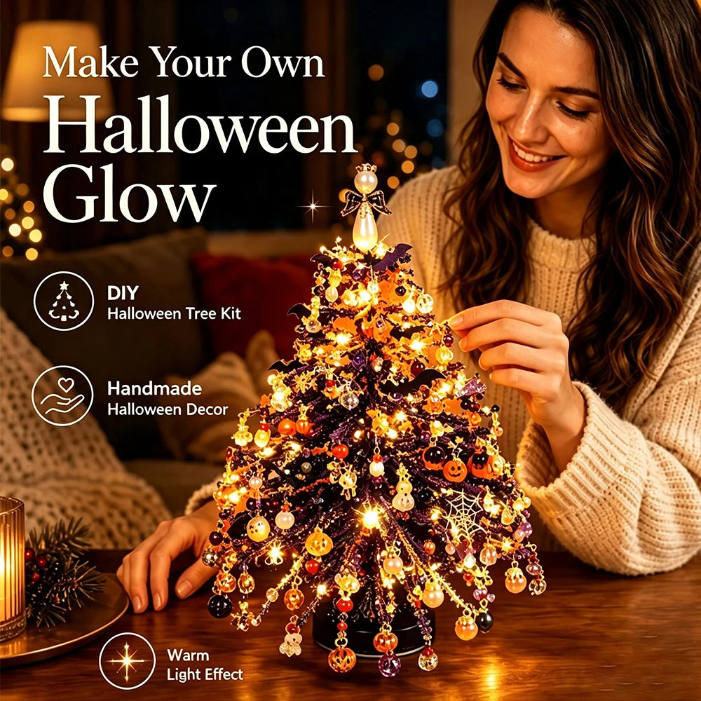 DIY Beaded Tabletop Christmas Tree Kit, Handmade Bead Xmas Desktop Ornament, Holiday Decor Craft Gift