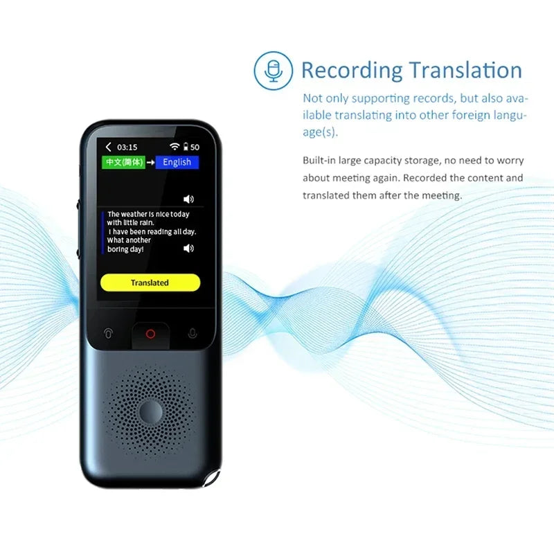 Portable T11 Smart Voice Translator, Supports 137 Languages, Real-Time Multilingual Speech Interaction, Offline Translation Devi