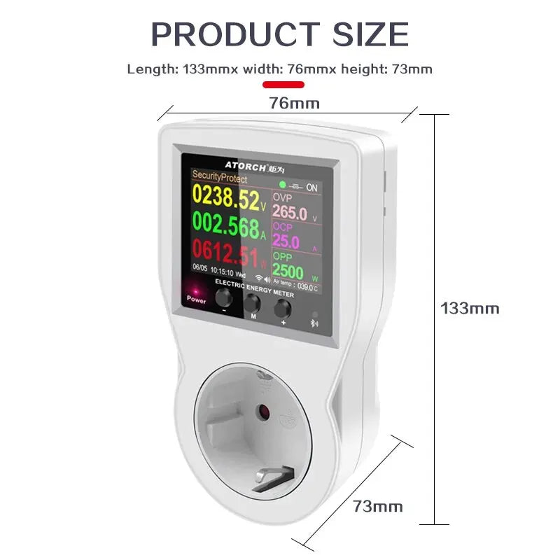 AC85-265V 16A Tuya WIFI Smart Socket Digital Wattmeter Electricity Consumption Power Kwh With Switch Power Energy Meter