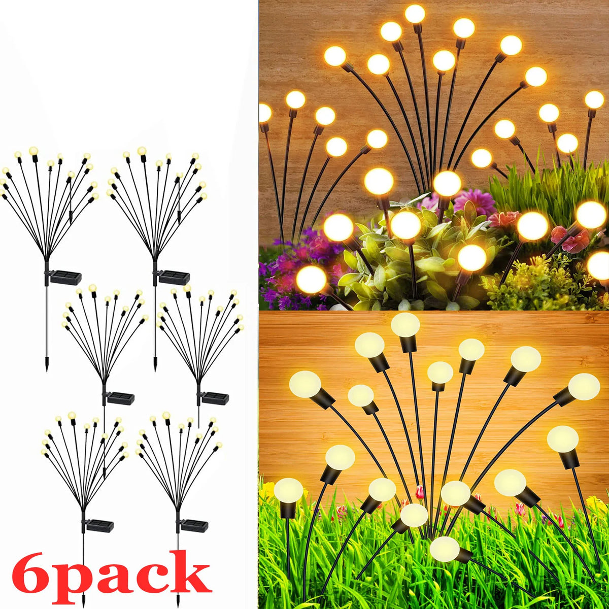 Solar Garden Lights Solar Swaying Light Sway by Wind Outdoor Lights Solar Garden Decorative Lights Yard Patio Pathway Decoration