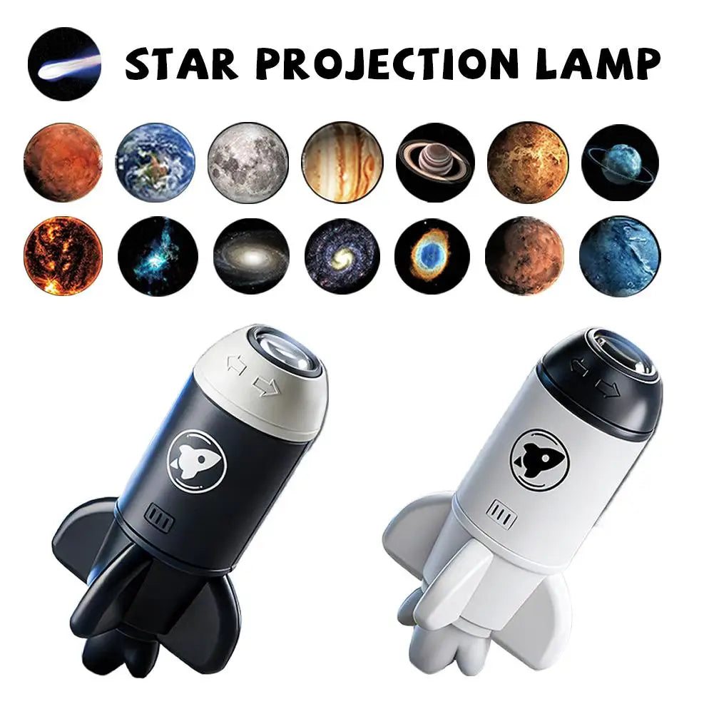 Mini USB galaxy Projector Night Light 360° Rotate Night Light Lamp With Random 6 Sky Projector Films Home Starry Sky Projector